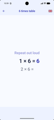 Times Tables repetition screen