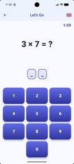 Times Tables quiz screen